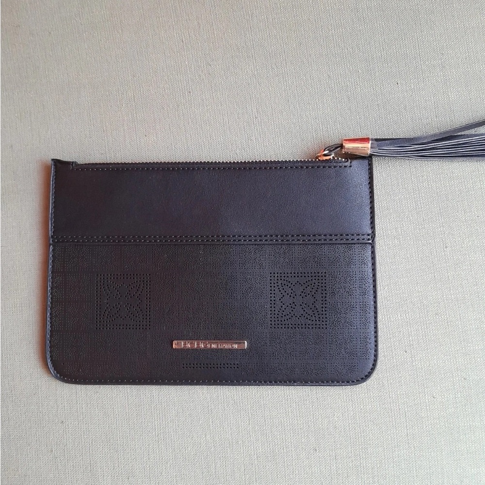 BCBGeneration Black and Gold Clutch